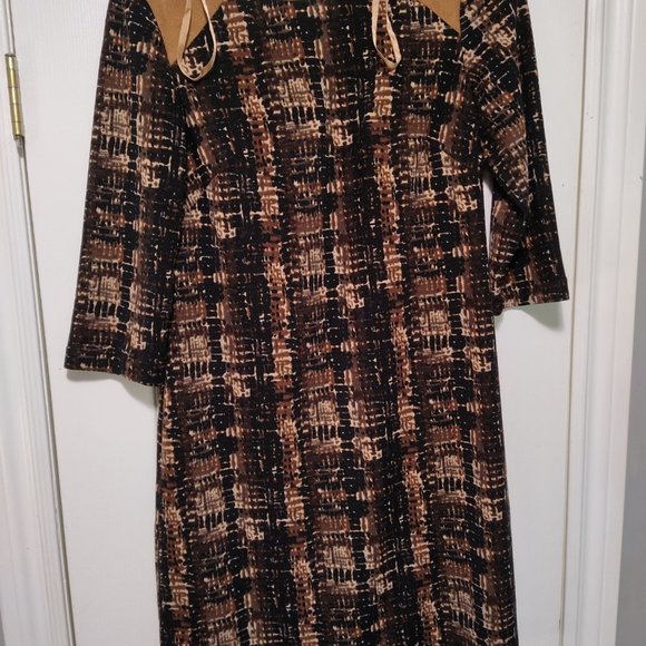 Laura Petite size 4 mini dress, multi brown in color - Picture 3 of 6